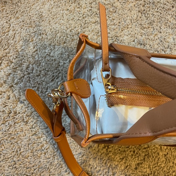 Mini Boxy Tote Handbag - Universal Thread Brown Clear Bag - Picture 5 of 5
